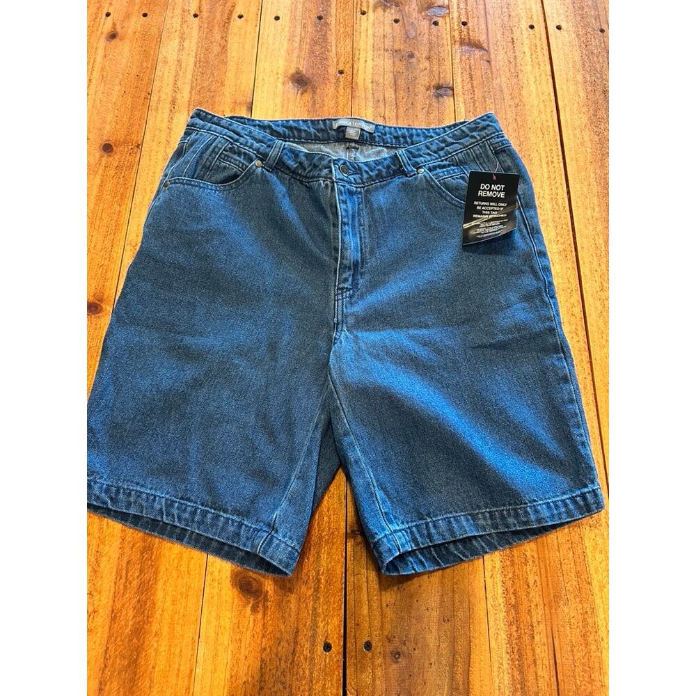 NWT Jessica London Plus Sized Shorts 14W Classic Cotton Denim Medium Wash